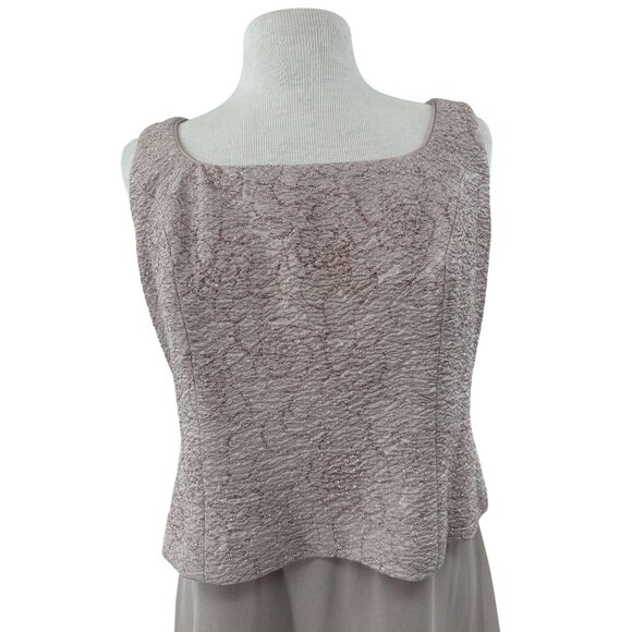 Alex Evenings Elegant Sleeveless Textured Lace Bodice Evening Gown size 12 - Picture 2 of 9